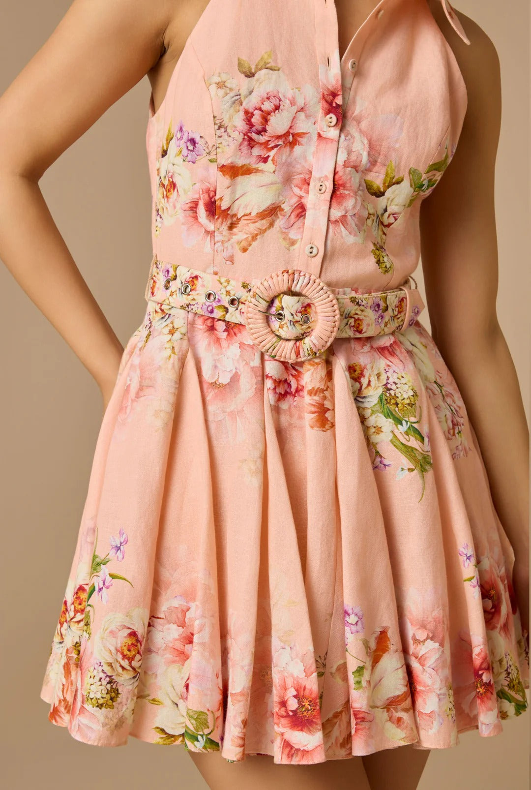 Hemant & Nandita Kavi Short Dress With Buckle Belt