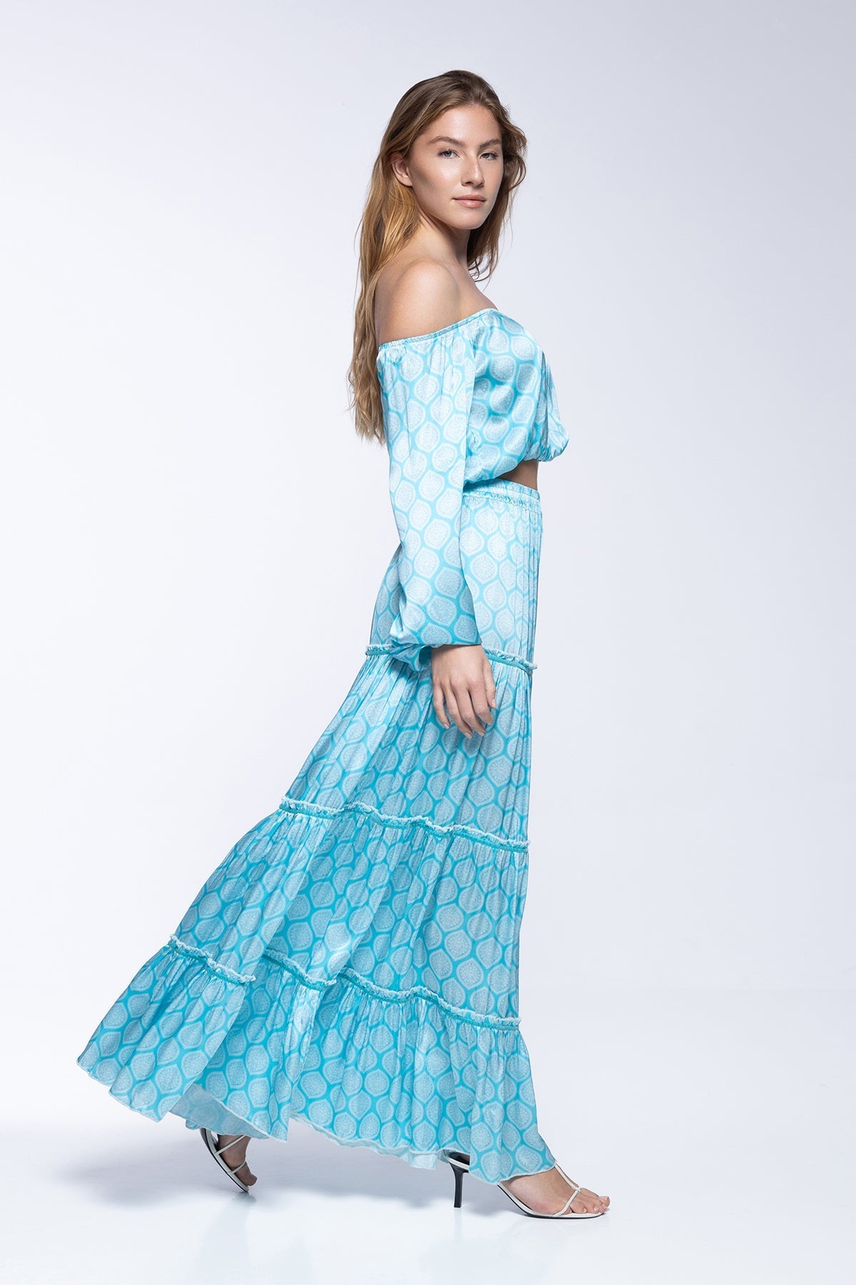 Marlea Marine Maxi Skirt Silk