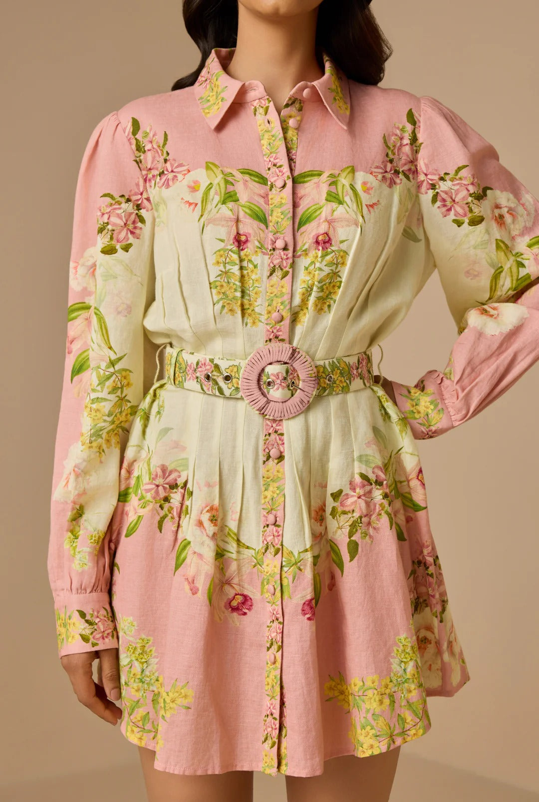 Hemant & Nandita Aiva Short Dress With Buckle Belt