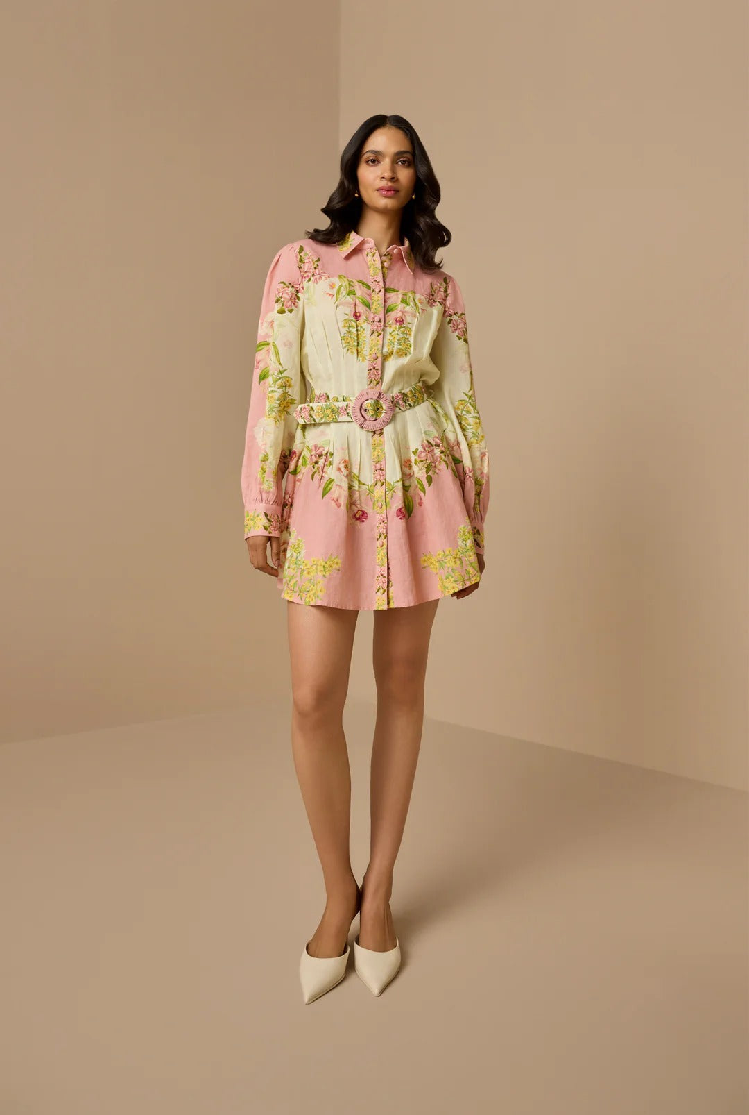 Hemant & Nandita Aiva Short Dress With Buckle Belt