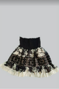 Chio Ruffle Lace Short Skirt Black