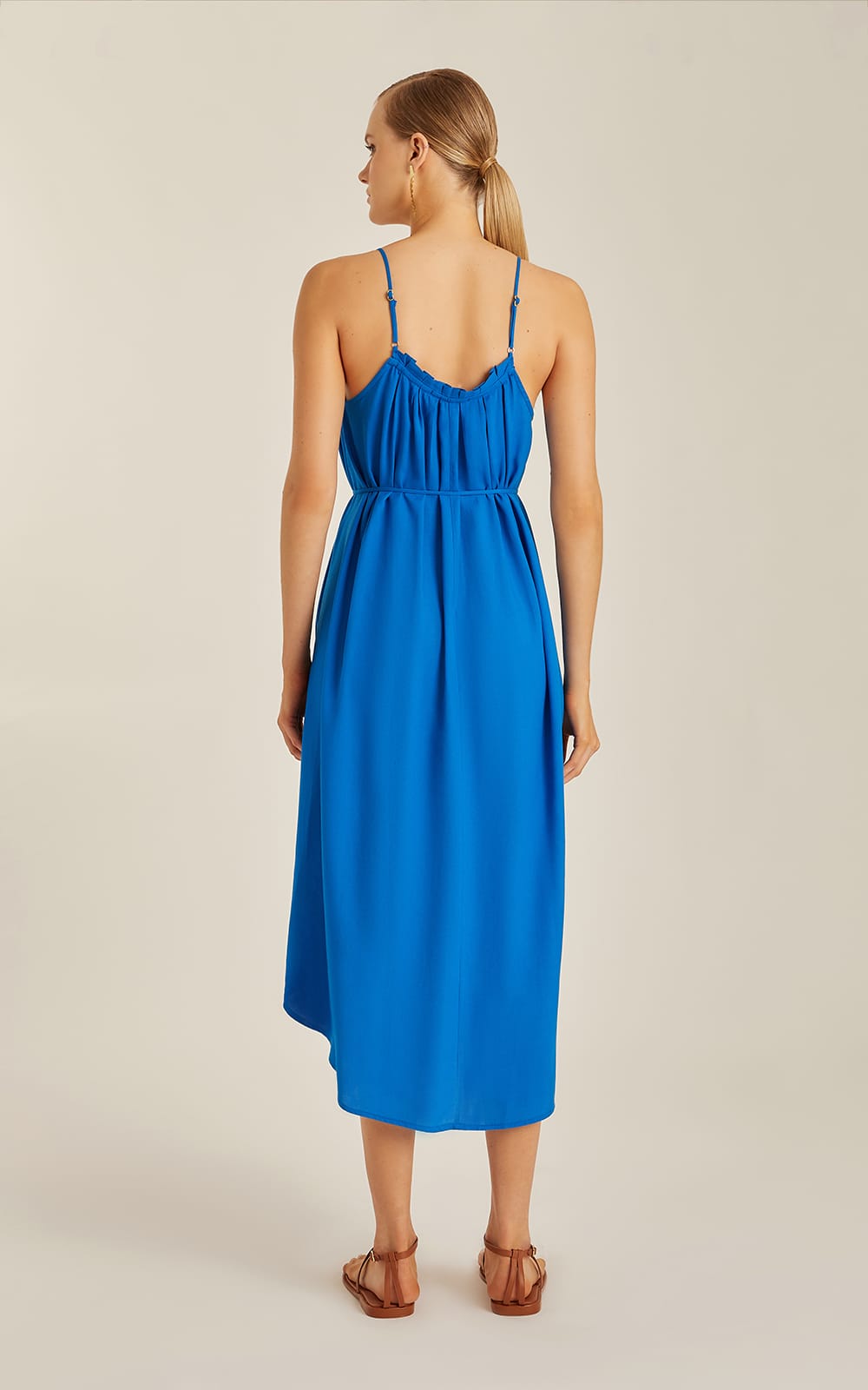 Lenny Pleated Neckline Dress