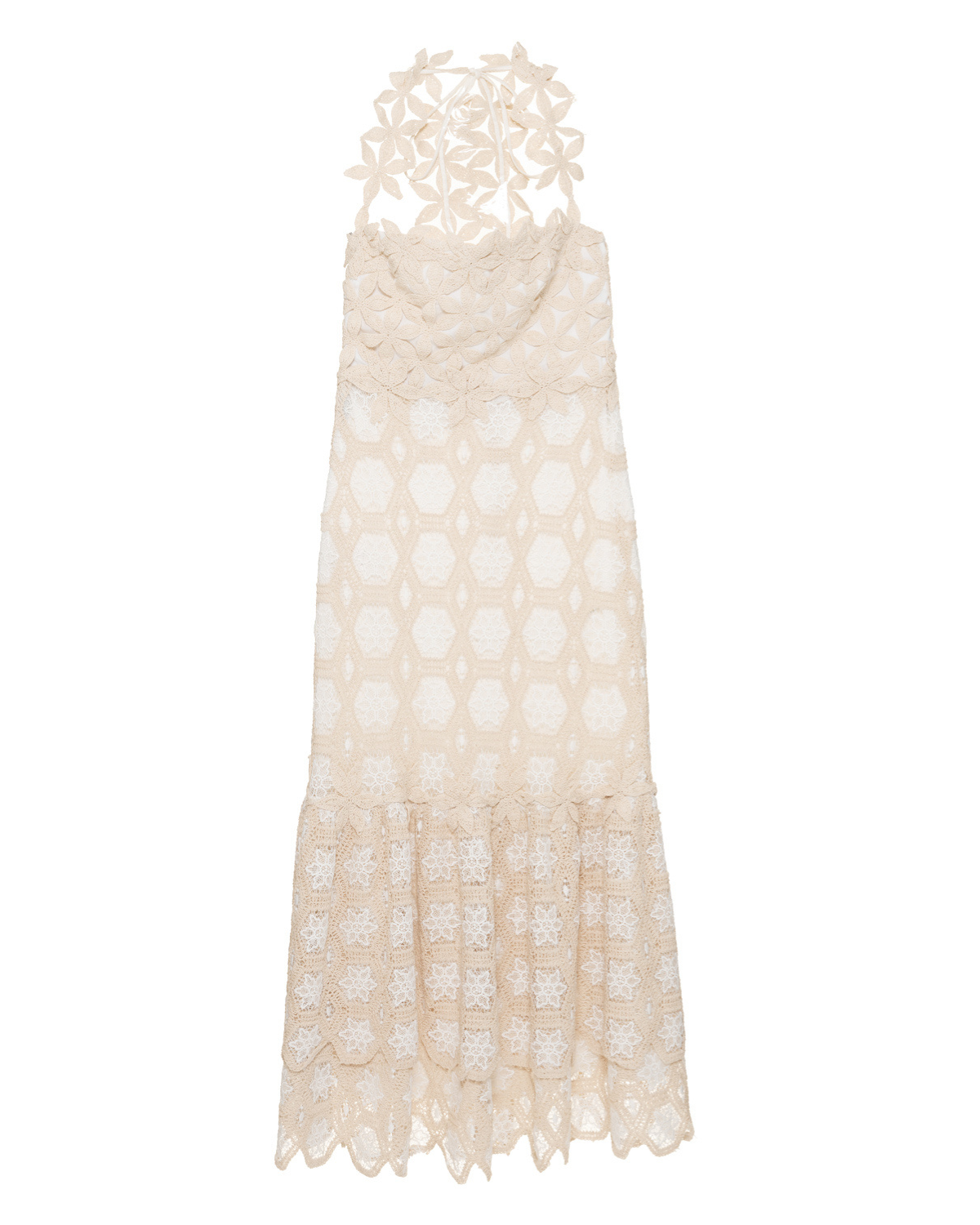 PatBo Natural Crochet Midi Dress