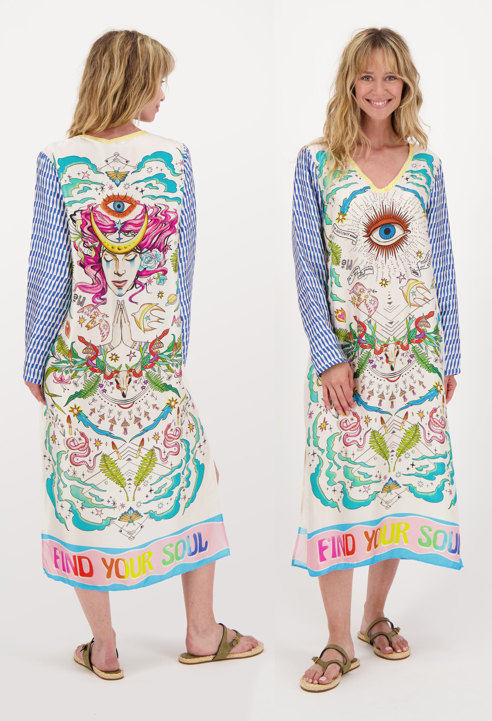 Me369 Violet V-neck T-Dress