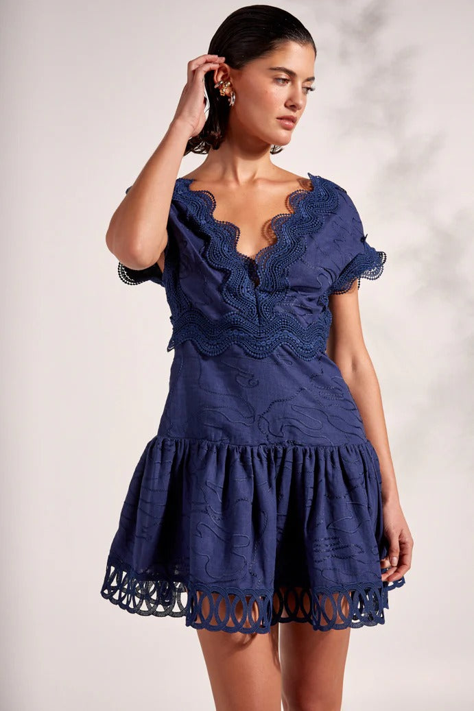 Waimari Moonlite Mini Dress Navy
