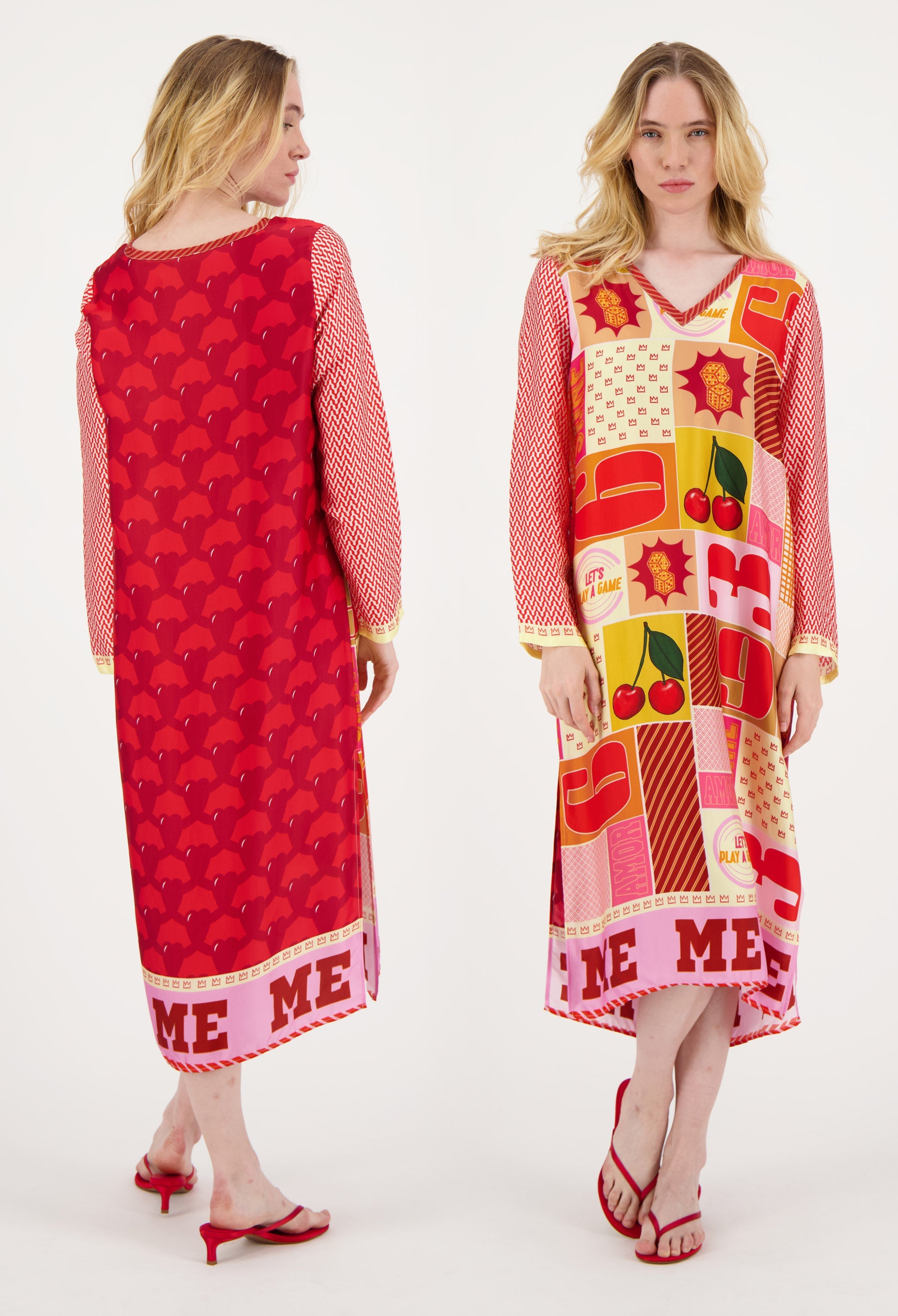 Me369 Violet V-neck T-Dress